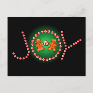 Cartão Postal JOY, GINGERBREAD KIDY & CANDY, por SHARON SHARPE