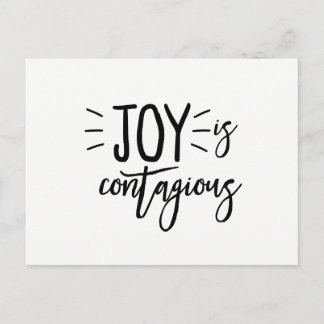 Cartão Postal Joy Is Contagious Postcard- Joy Postcard