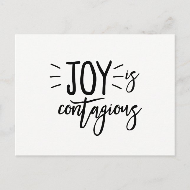 Cartão Postal Joy Is Contagious Postcard- Joy Postcard (Frente)