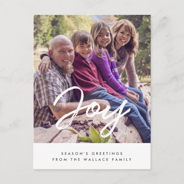 Cartão Postal Joy Modern - Foto de Natal (Frente)