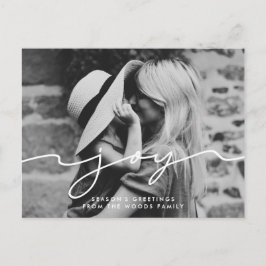 Cartão Postal Joy Modern script manuscrito Foto de Feriado