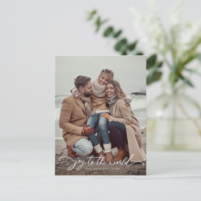 Cartão Postal Joy para o roteiro do Mundo Foto de Natal/Feriado (Em pé/Frente)
