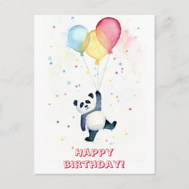 Cartão Postal Joyeux aniversaire panda (Frente)