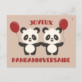 Cartão Postal Joyeux pandanniversaire - jeu de mots anniversaire