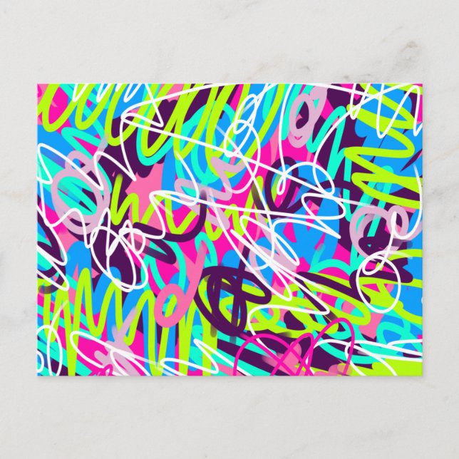 Cartão Postal Joyful Colors Modern Abstrato (Frente)