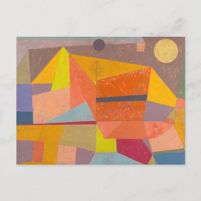 Cartão Postal "Joyful Mountain Landscape" de Paul Klee (Frente)