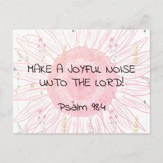 Cartão Postal Joyful Noise 2 Psalm 98:4 Christian Scripture