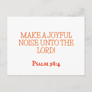 Cartão Postal Joyful Noise 4 Psalm 98:4 Christian Scripture