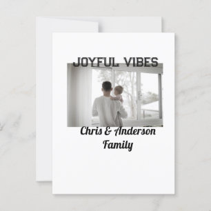 Cartão Postal Joyful Vibes pai filho da família Natal p