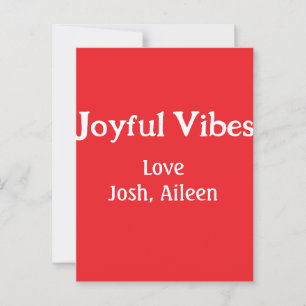 Cartão Postal Joyful Vibes Red Natal feriados ama a família si
