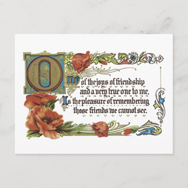 Cartão Postal Joys of Friendship (Frente)