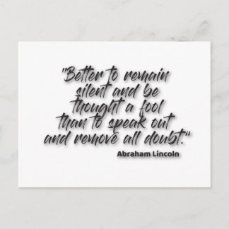 Cartão Postal JSR 1. "É melhor ficar calado e ser pensado como..