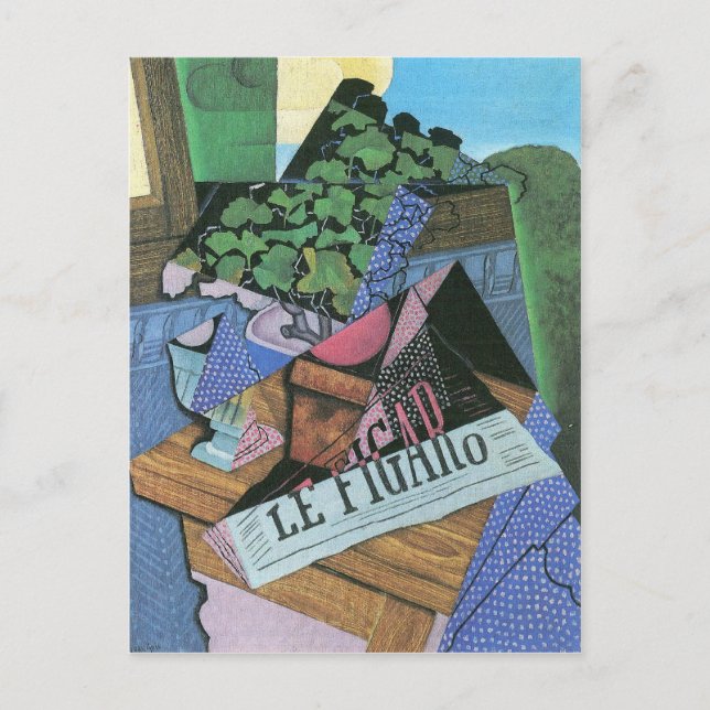 Cartão Postal Juan Gris - Ainda viva com gerânios (Frente)