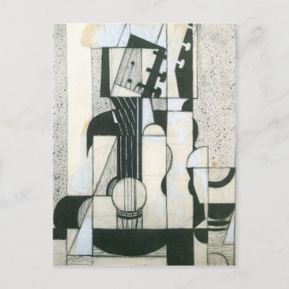 Cartão Postal Juan Gris - Ainda viva com guitarra