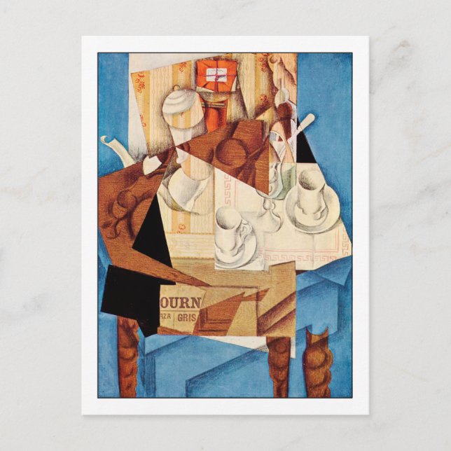 Cartão Postal Juan Gris Breakfast Fine Art (Frente)