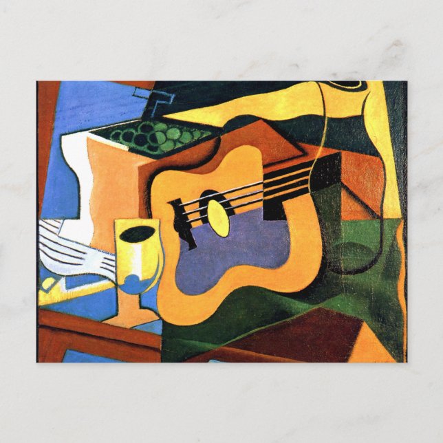Cartão Postal Juan Gris - Guitarra e garrafa (Frente)