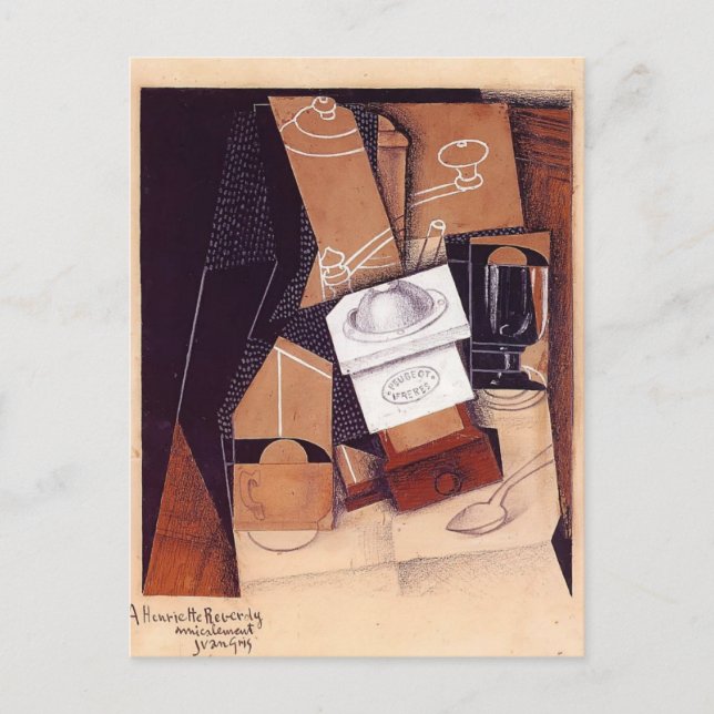 Cartão Postal Juan Gris- O Moedor de Café (Frente)
