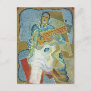 Cartão Postal Juan Gris - Pierrot tocando violão