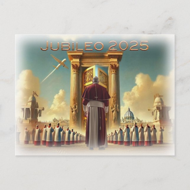 Cartão Postal Jubileo 2025 Vaticano, recuerdo viaje idea regalo. (Frente)