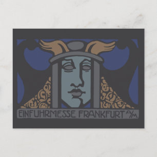 Cartão Postal Jugendstil Einfuhrmesse 1919 Frankfurt Am Main