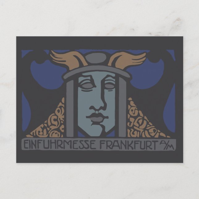 Cartão Postal Jugendstil Einfuhrmesse 1919 Frankfurt Am Main (Frente)