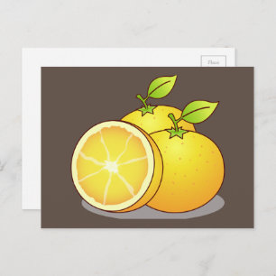 Cartão Postal Juicy Orange fruta art
