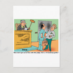 Cartão Postal Juiz Holds Long Handled Gavel