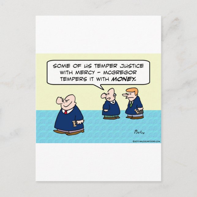 Cartão Postal Juiz Temper Justice com compaixão (Frente)
