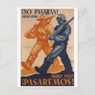 Cartão Postal Julho, 1937. Nós vamos passar Cartaz de Propaganda