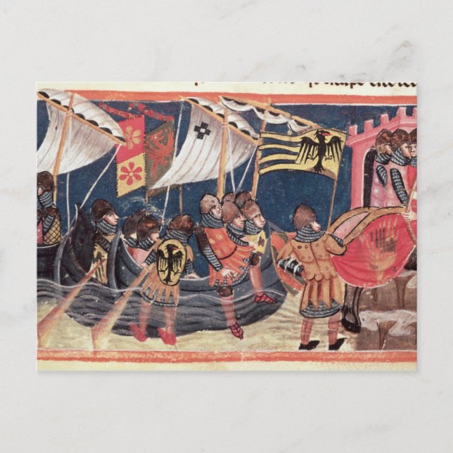 Cartão Postal Júlio César aterrisando na Inglaterra (Frente)