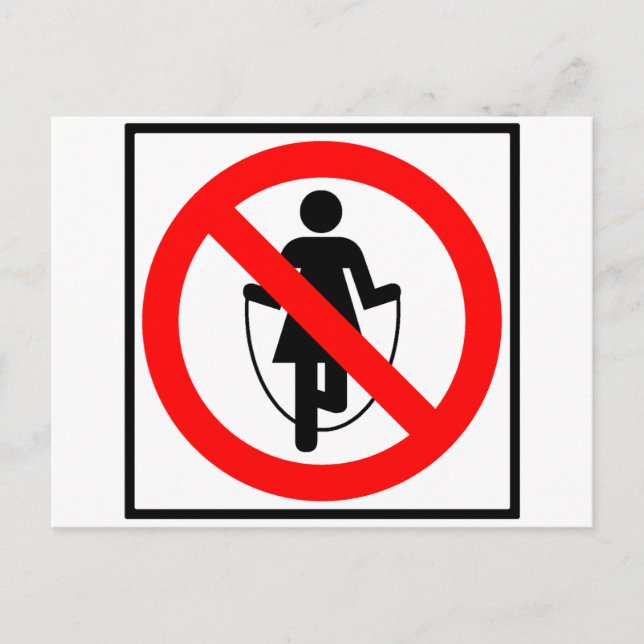 Cartão Postal Jump Rope - Sinal de Estrada Proibido (Frente)