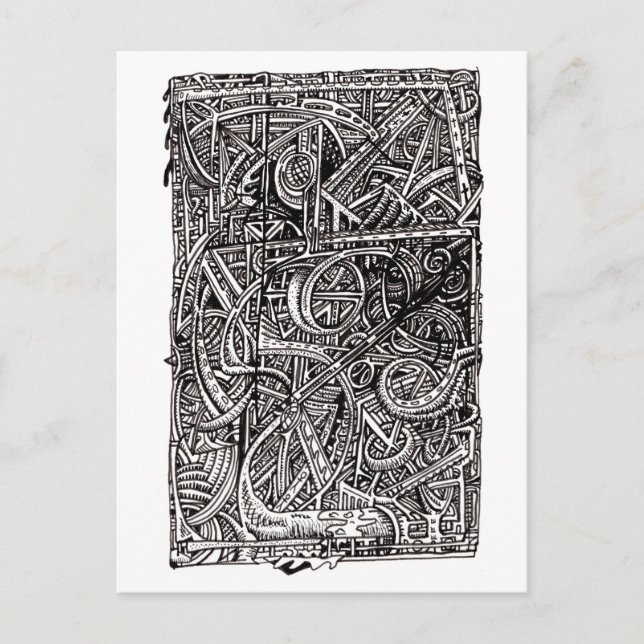 Cartão Postal Junção Dis, desenho de tinta (Frente)