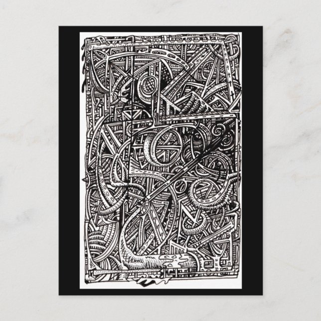 Cartão Postal Junção Dis, desenho de tinta (Frente)