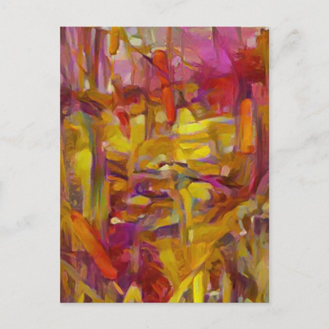 Cartão Postal juncos na natureza cores vibrantes A.I.  (Frente)