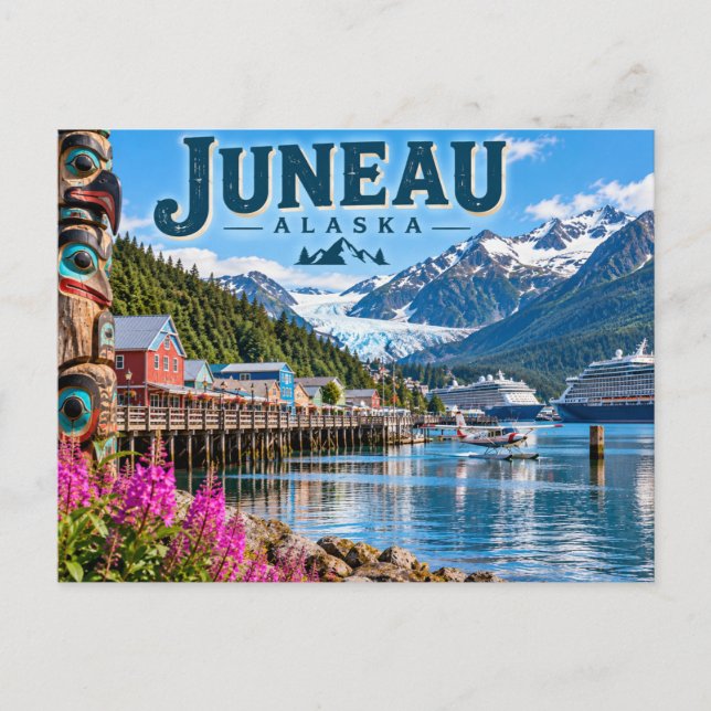Cartão Postal Juneau Alasca (Frente)