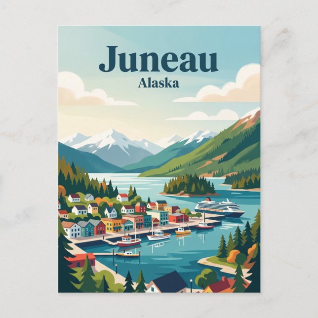 Cartão Postal Juneau Alasca (Frente)