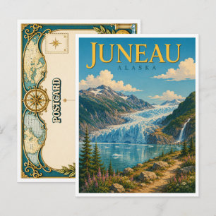 Cartão Postal Juneau Alasca Geleira Mendenhall GeoSaga