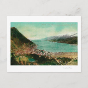 Cartão Postal Juneau, Vista da Cidade do Alasca com Treadwell Mi