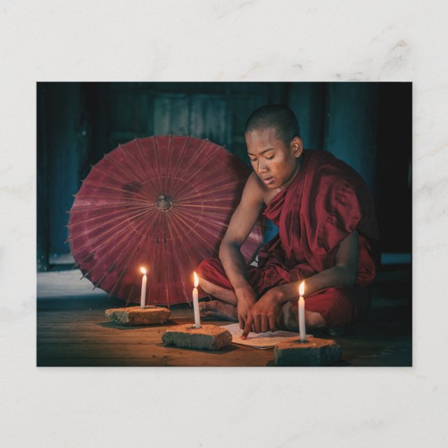 Cartão Postal Junger Mönch em den Tempeln von Bagan Postkarte (Frente)