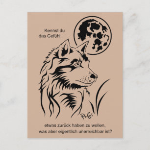 Cartão Postal junger träumender Wolf Postkarte