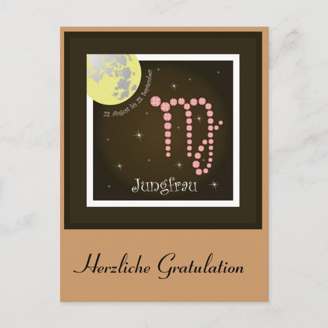 Cartão Postal Jungfrau 23. Agosto bis 23. Setembro Postkarte (Frente)