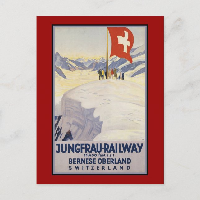 Cartão Postal Jungfrau — Linha férrea Bernese oberland (Frente)
