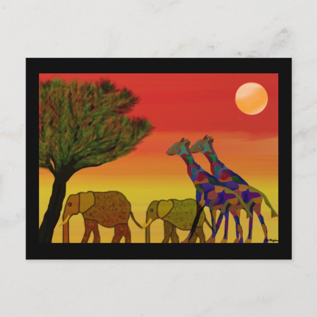 Cartão postal Jungle Sunset (Frente)
