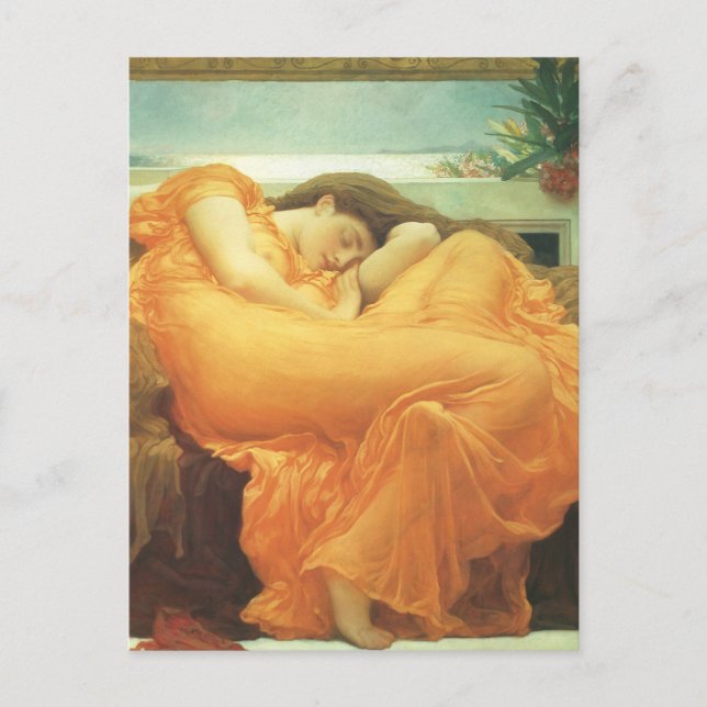 Cartão Postal Junho flamejante por Lord Frederic Leighton (Frente)