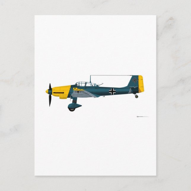 Cartão Postal Junkers JU-87 Stuka (Frente)