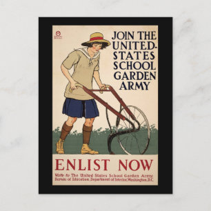 Cartão Postal Junte-se ao Exército de Jardins Escolares dos Esta