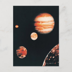 Cartão Postal Júpiter e os Satélites Galileanos