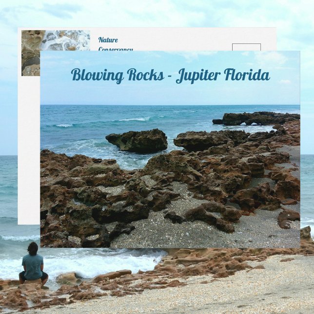 Cartão Postal Jupiter Flórida Blowing Rocks Fotográfico (Criador carregado)