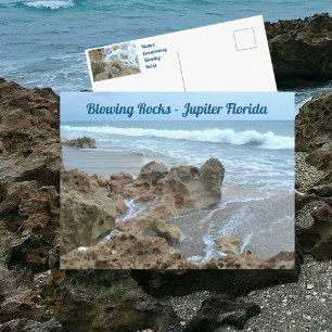 Cartão Postal Jupiter Flórida Blowing Rocks Fotográfico