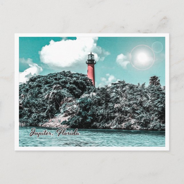CARTÃO POSTAL JUPITER FLORIDA - JUPITER INLET LIGHTHOUSE (Frente)